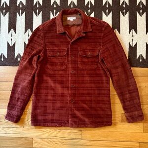 Men's Casual Button Down Shirt - Red Corduroy